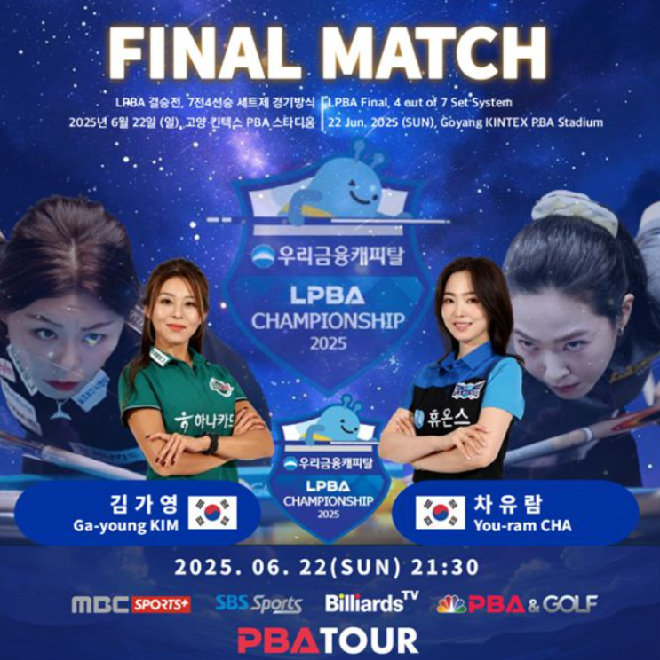 '<b>당구여제</b>' <b>김가영</b> vs '<b>당구</b>여신' 차유람, 여자<b>당구</b> 결승... 