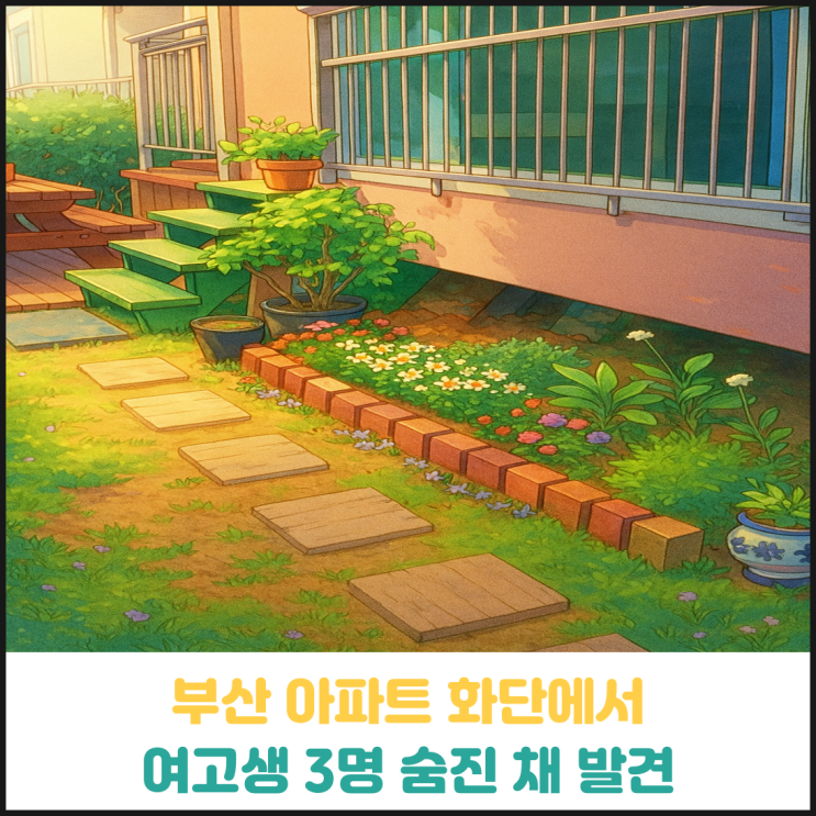 부산 아파트 화단에서 여고생 3명 숨진 채 발견 부산 아파트 화단에서 여고생 3명 숨진 채 발견
