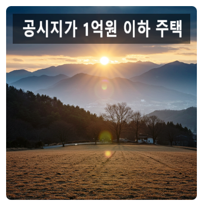  공시지가 1억 이하 주택, 절세 핵심 전략 총정리 (2024~2025 최신)