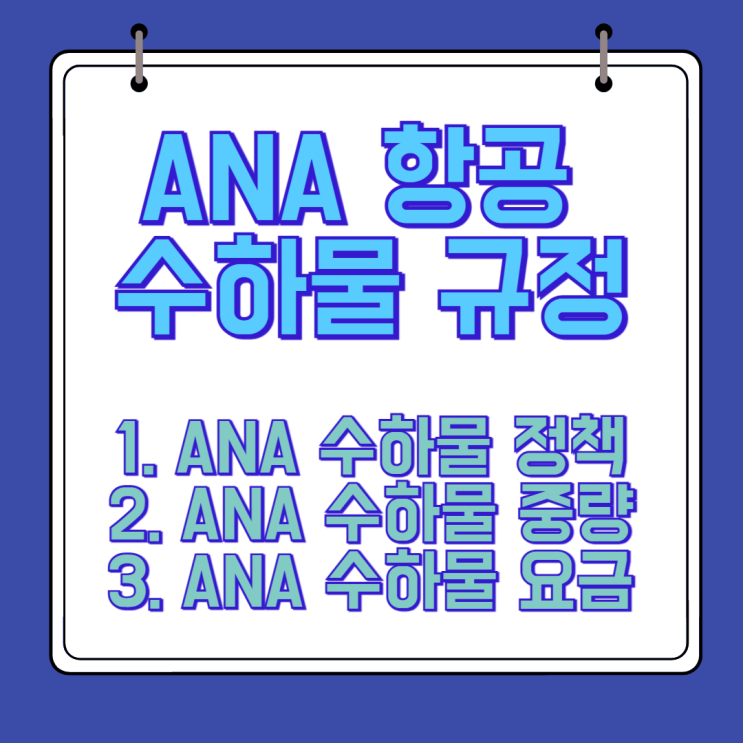  ANA 항공 수하물 규정 가이드(정책, 중량, 요금)