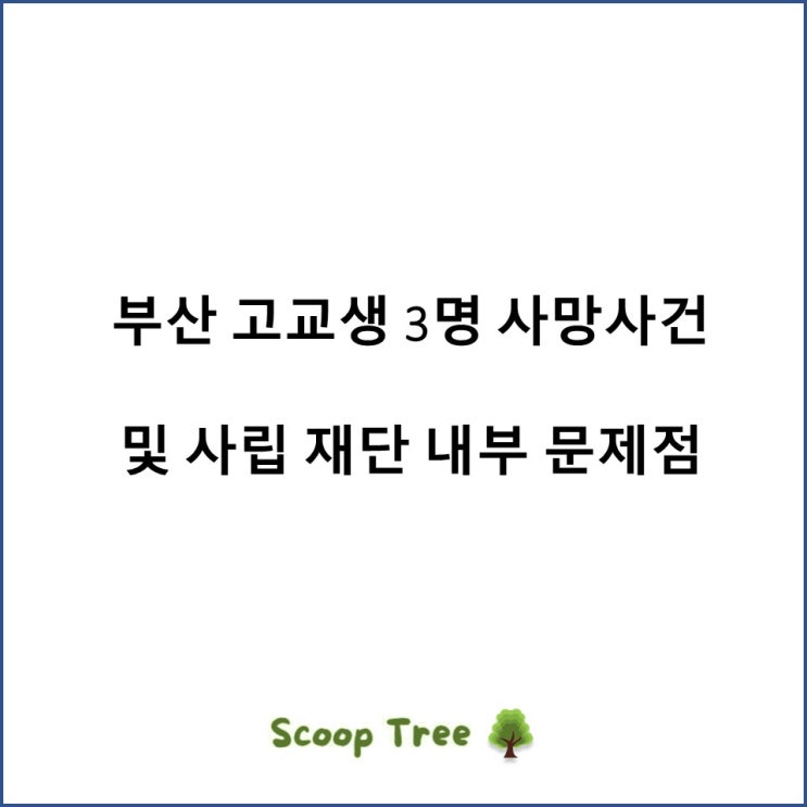 부산 브니엘예술고등학교 <b>고교생</b> 3명 <b>사망</b> 사건 정리, 사립... 