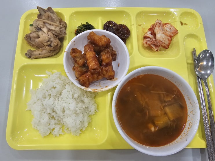  6월 22일 재수 기숙학원 일상 이야기 반수생 입학 집 먼지 알레르기 점심 메인 식단 메뉴 안동찜닭