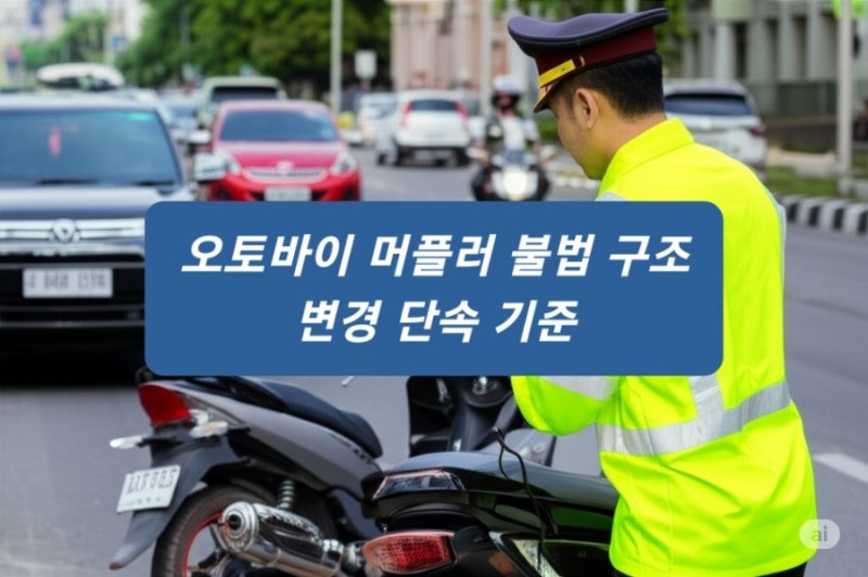 오토바이 머플러 불법 구조 변경 단속 기준