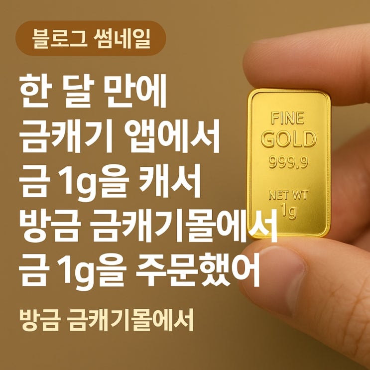  금캐기 두번째 금1g 신청 - 금캐기앱 최고의 앱테크 ASEACB