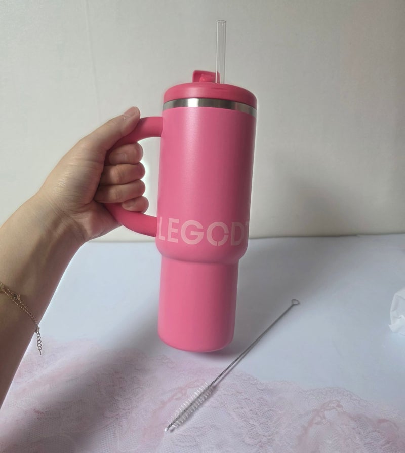 예쁜 디자인 핑크색 텀블러 추천, 레고트 루프 텀블러 핸디 1000ml 사용 후기