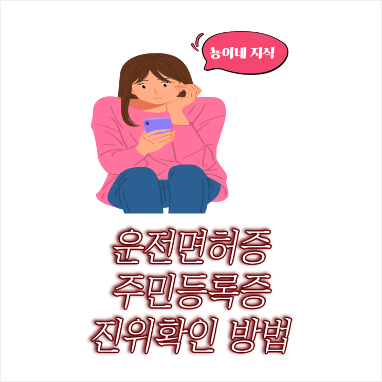  운전면허증 주민등록증 진위확인 방법