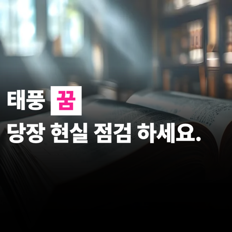  태풍 꿈, 지나간 줄 알았는데 지금부터 시작입니다
