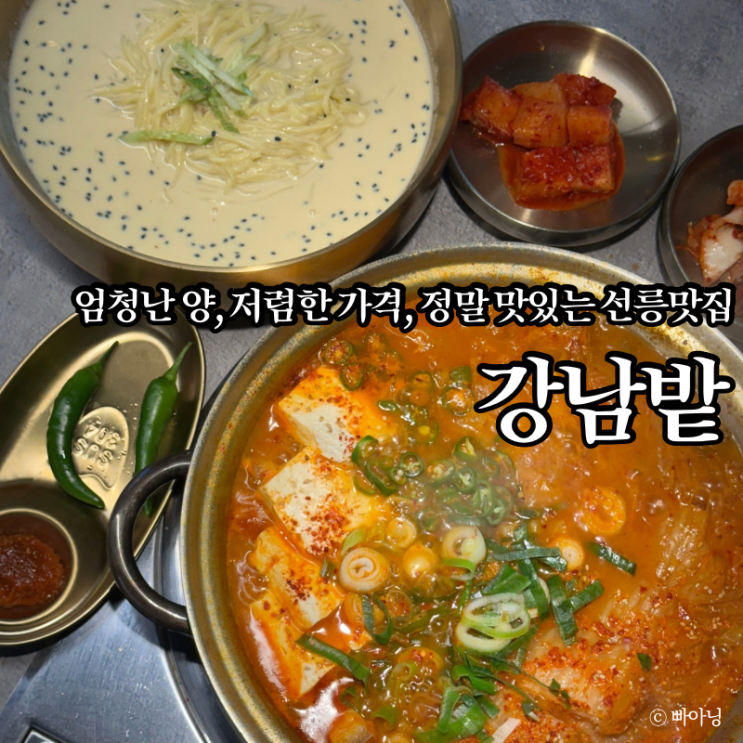  엄청난 양 저렴한 가격 뛰어난 맛 선릉점심추천 강남밭