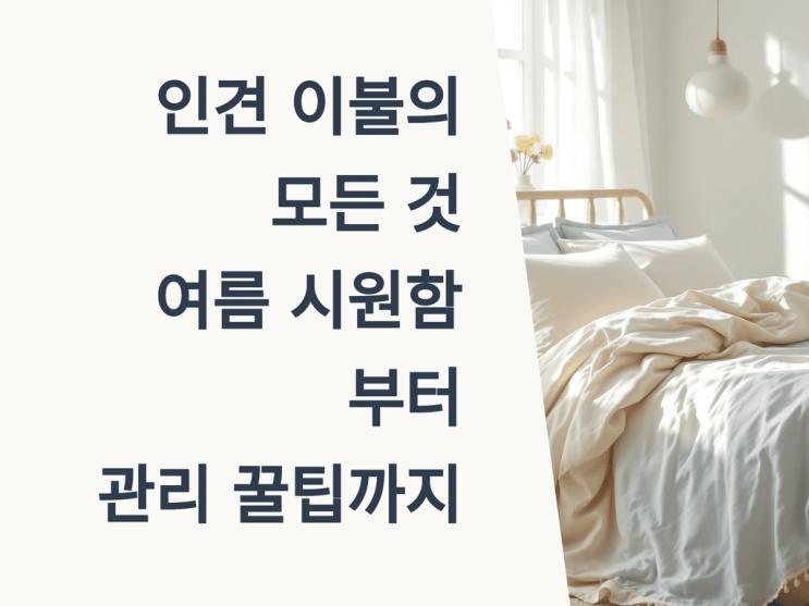  인견 이불의 모든 것: 여름 시원함부터 관리 꿀팁까지