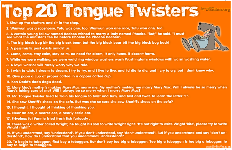 ☆☆레이나영어 Play & Learn Activities - Tongue Twister!! ☆☆