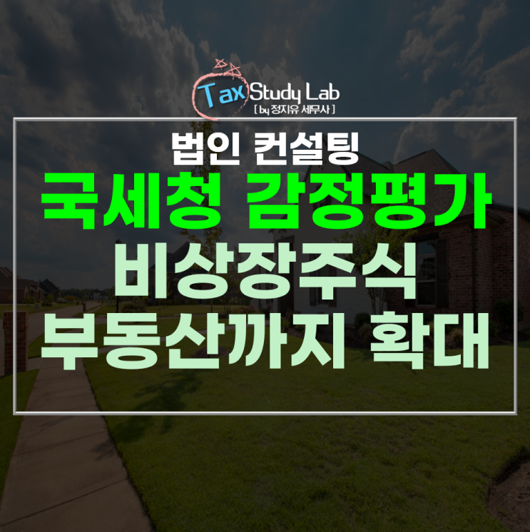  국세청 감정평가 대상 비상장법인의 주식평가까지 적용