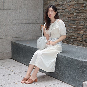 마리끌레르 바스락 롱원피스 6월 하객룩 여름 원피스 코디 추천