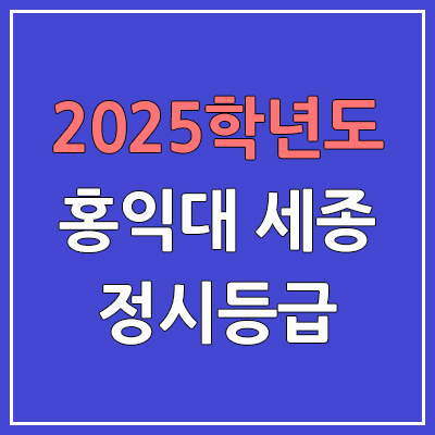 2025 홍익대학교 세종캠퍼스 정시등급, 예비번호 | 홍익대 세종 커트라인, 입결