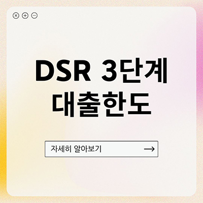  DSR 3단계 대출한도 어디까지