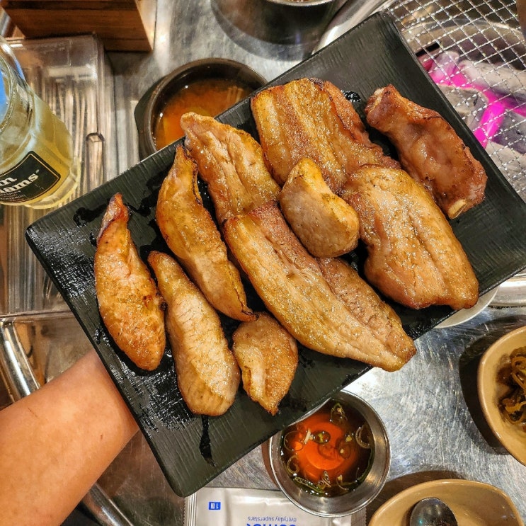  부천신중동역맛집 산촌숯불정 이색 분위기의 야장 고기집