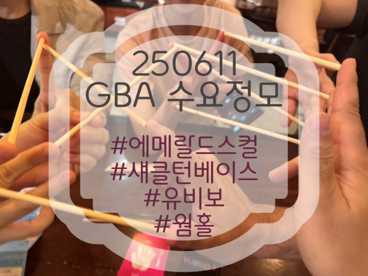 250611 GBA 수요정모 후기 (에메랄드 스컬, 유비보, 섀클턴베이스, 웜홀) 250611 GBA 수요정모 후기 (에메랄드 스컬, 유비보, 섀클턴베이스, 웜홀)