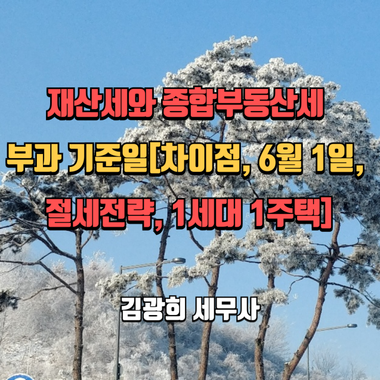  재산세와 종합부동산세 부과 기준일[차이점, 6월 1일, 절세전략, 1세대 1주택]