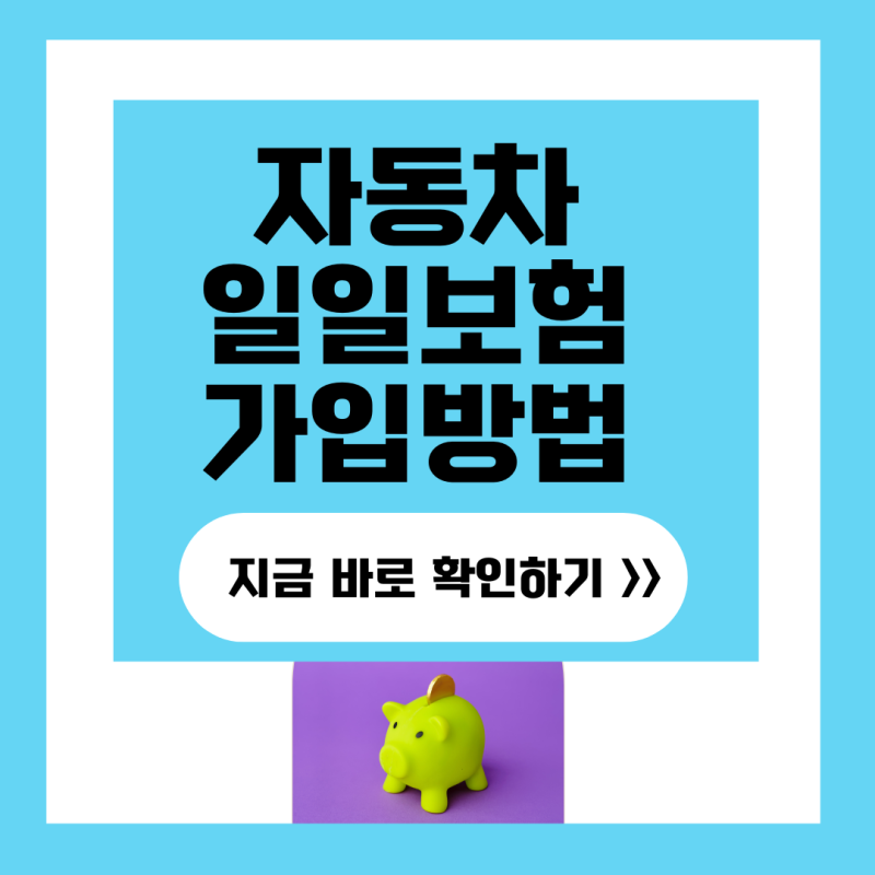 자동차 일일보험 당일 가입방법 및 가격 비교 알아보기