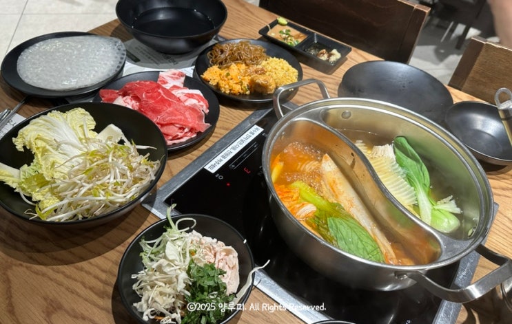 장지역 NC백화점샤브샤브 이냉치열 메뉴 로운샤브샤브 할인 가격 주차정보