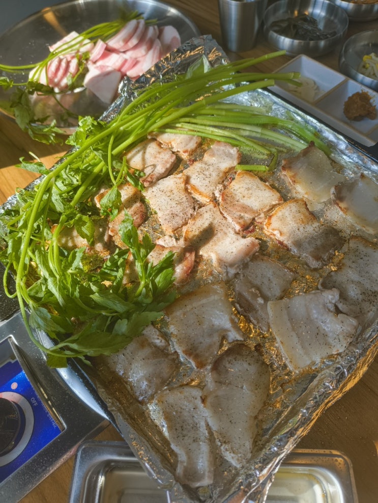 용인 동백 고기집 녹도야집 녹차 먹인 삼겹살 급이 다르다