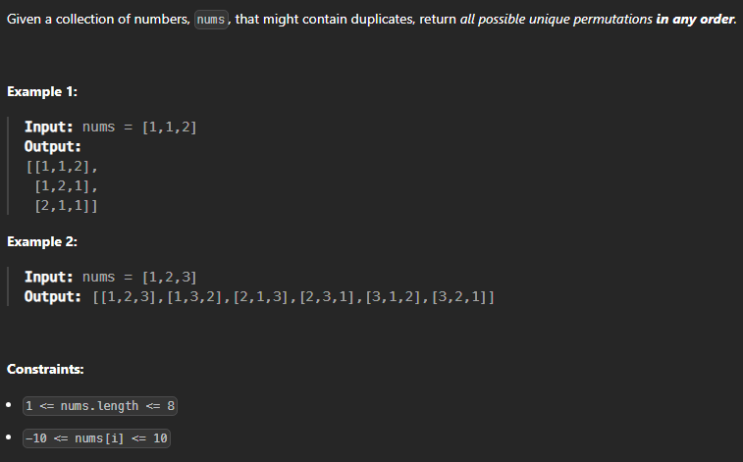  JAVA_LeetCode 47_Permutations II