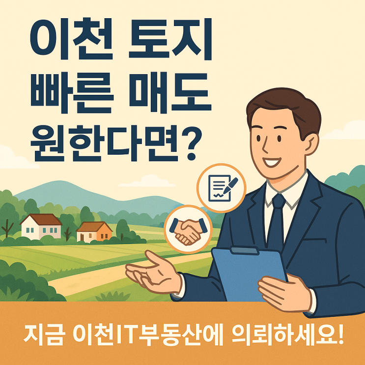 이천 토지 매매, 믿고 맡기는 이천IT부동산! 전문 중개부터 컨설팅까지 한 번에!