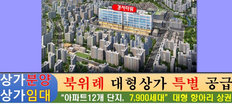  위례 항아리상권 경서타워 피부과 5년 선임대 상가 분양. 투자