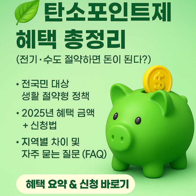  2025년 탄소포인트제 혜택 총정리