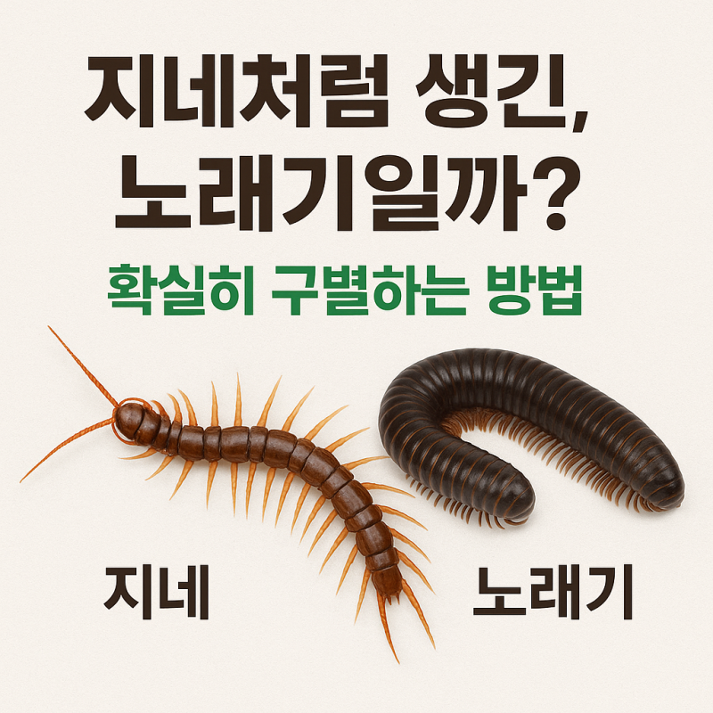 지네처럼 생긴 벌레, 노래기일까? 확실히 구별하는 방법