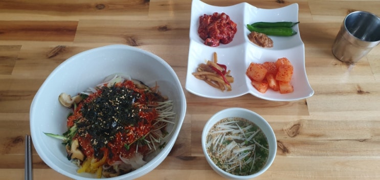 제주 조천 국수 맛집 조반물에서 먹은 소라비빔국수