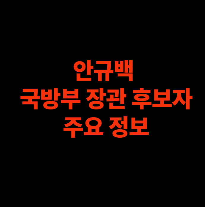 <b>안규백 국방부 장관 후보자</b> 주요 정보