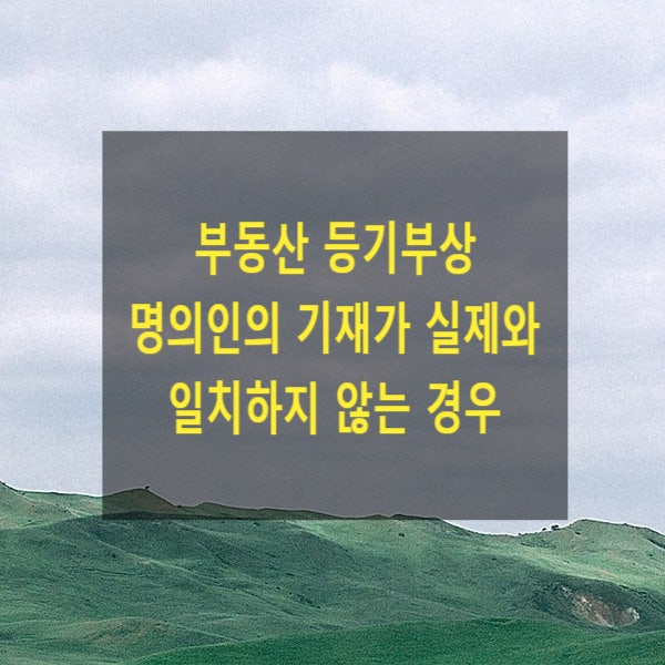  부동산 등기부상 명의인의 기재가 실제와 일치하지 않는 경우(표시경정등기)