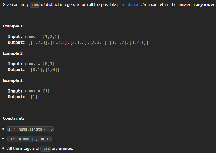  JAVA_LeetCode 46_Permutations