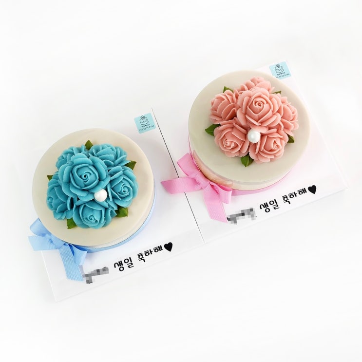 [일산 어린이집 케이크/떡 케이크] 앙금 플라워 떡 케이크💙 (장미) : 일산 대화동 하우케이크