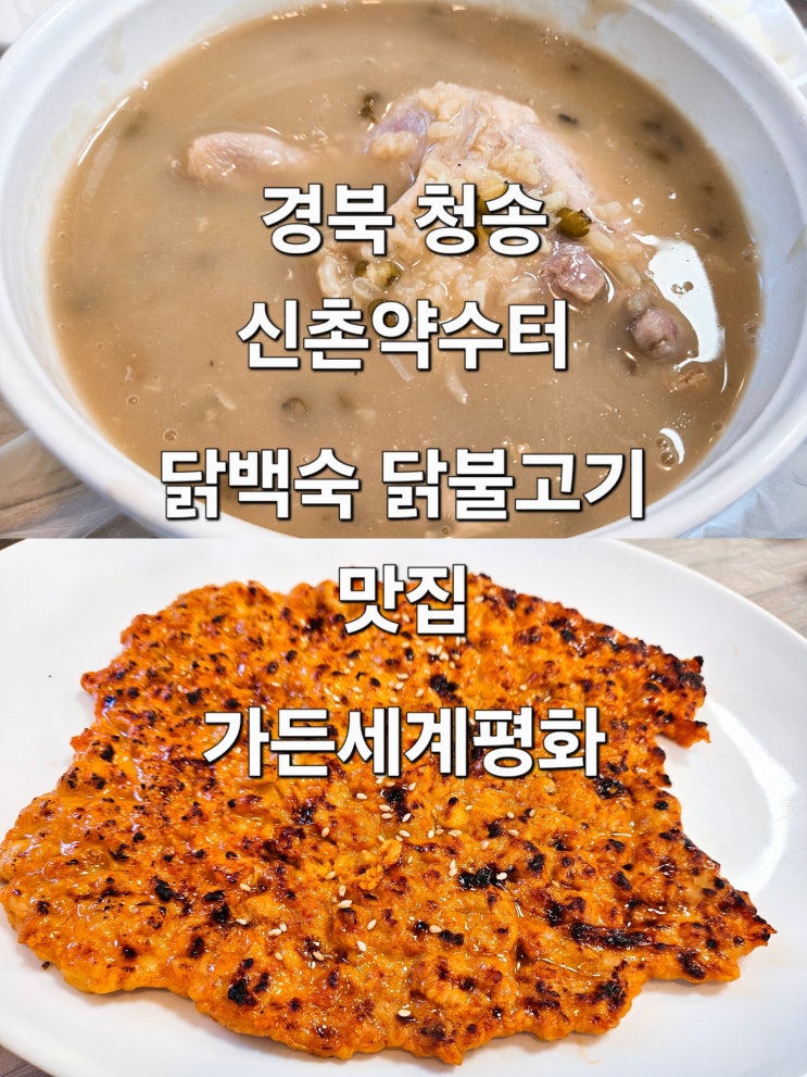  경북 청송 신촌약수터 닭백숙 닭불고기 맛집 '가든세계평화'