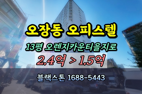  오장동 오피스텔 경매  오렌지카운티을지로 13평 [2024타경124180]