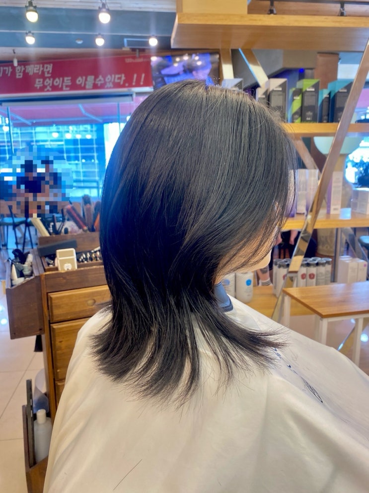  중단발 레이어드 컷으로 여신 머리 의정부 미용실 오선 부원장