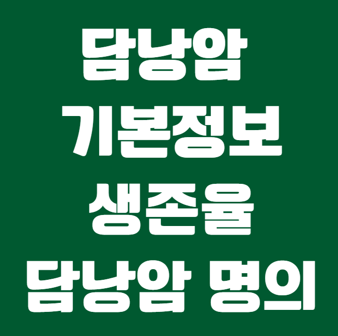 담낭암 기본정보 생존율 담낭암 명의