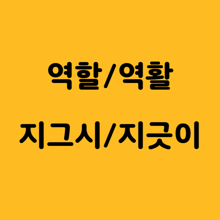  역할 역활 / 지긋이 지그시 올바른 맞춤법은?