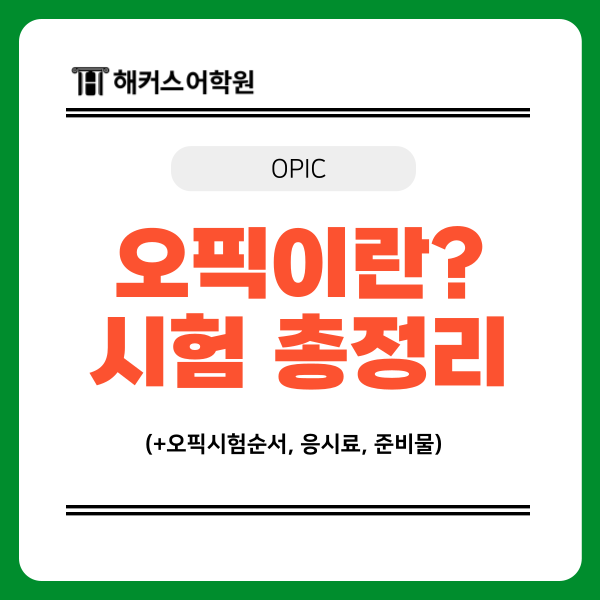  오픽이란? 백그라운드 서베이부터 시험 순서까지
