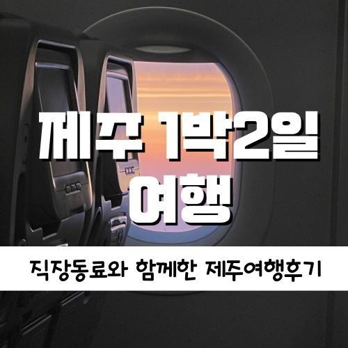[제주 여행후기] 직장동료와 함께 떠난 1박2일 여행후기
