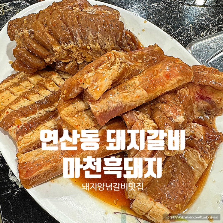  연산동 돼지갈비 맛집 마천흑돼지 흑돼지 삼겹살 양념갈비 또간집 내돈내산