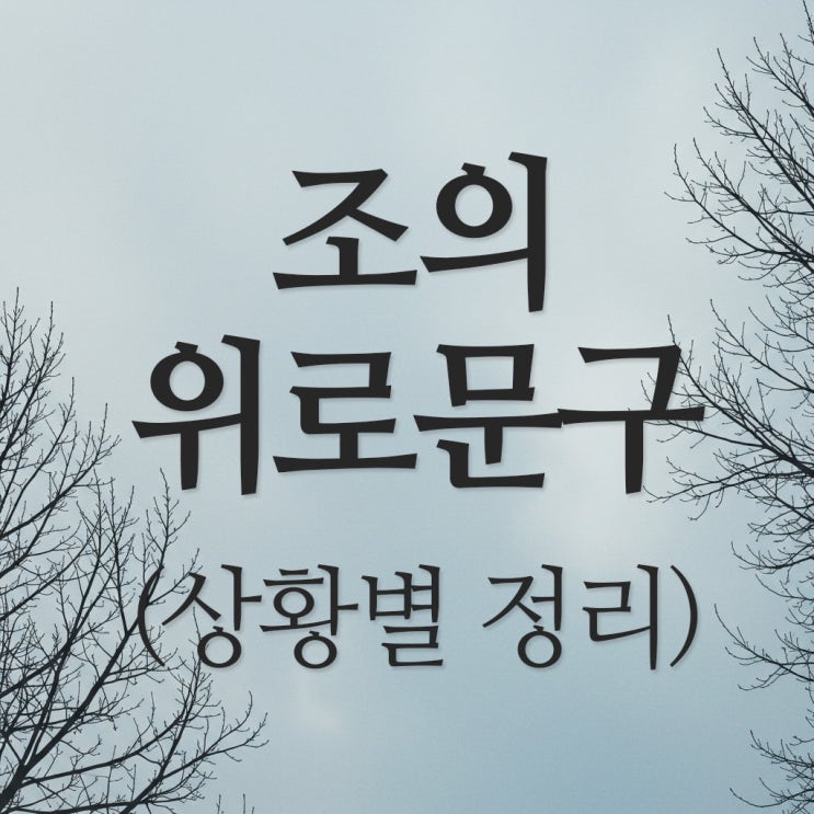 가족, 지인, 친구, 동료...상황별 조의 위로문구