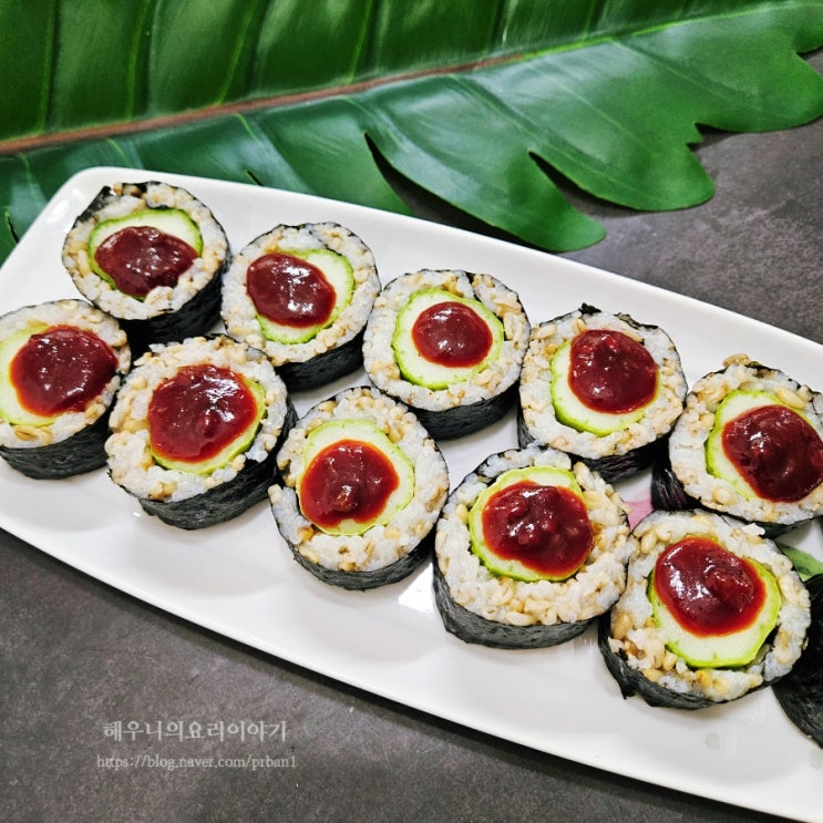간단김밥 오이김밥 만들기 맛다시 레시피 다이어트식 통오이김밥