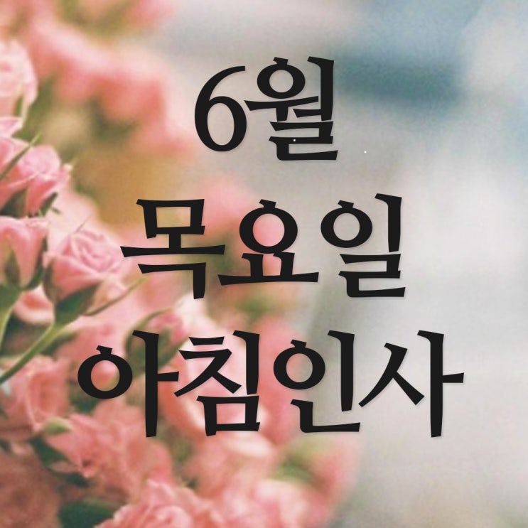  6월 목요일 아침인사말