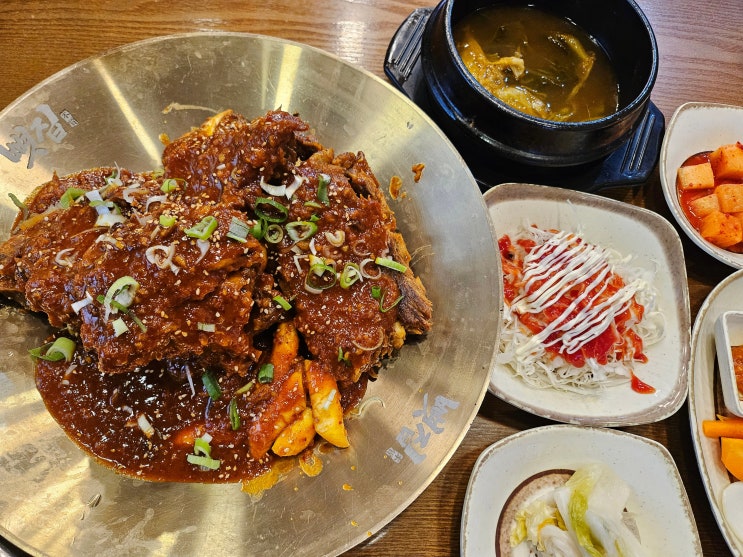  인천 주안 맛집 뼛집 매콤한 숯불뼈찜 주안역 24시 감자탕