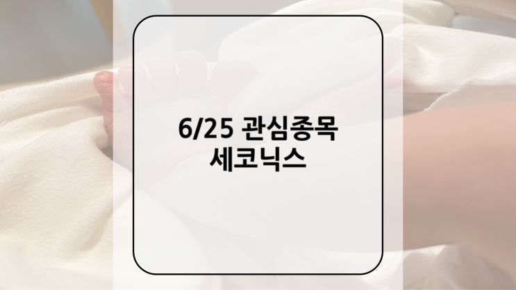 [관심종목] 6/25 세코닉스