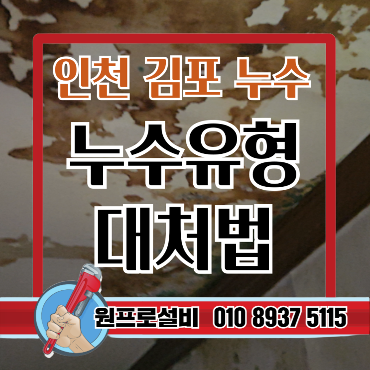 누수 유형별 대처법, 이렇게 다릅니다! (인천·김포 누수 해결 원프로가 알려드립니다)