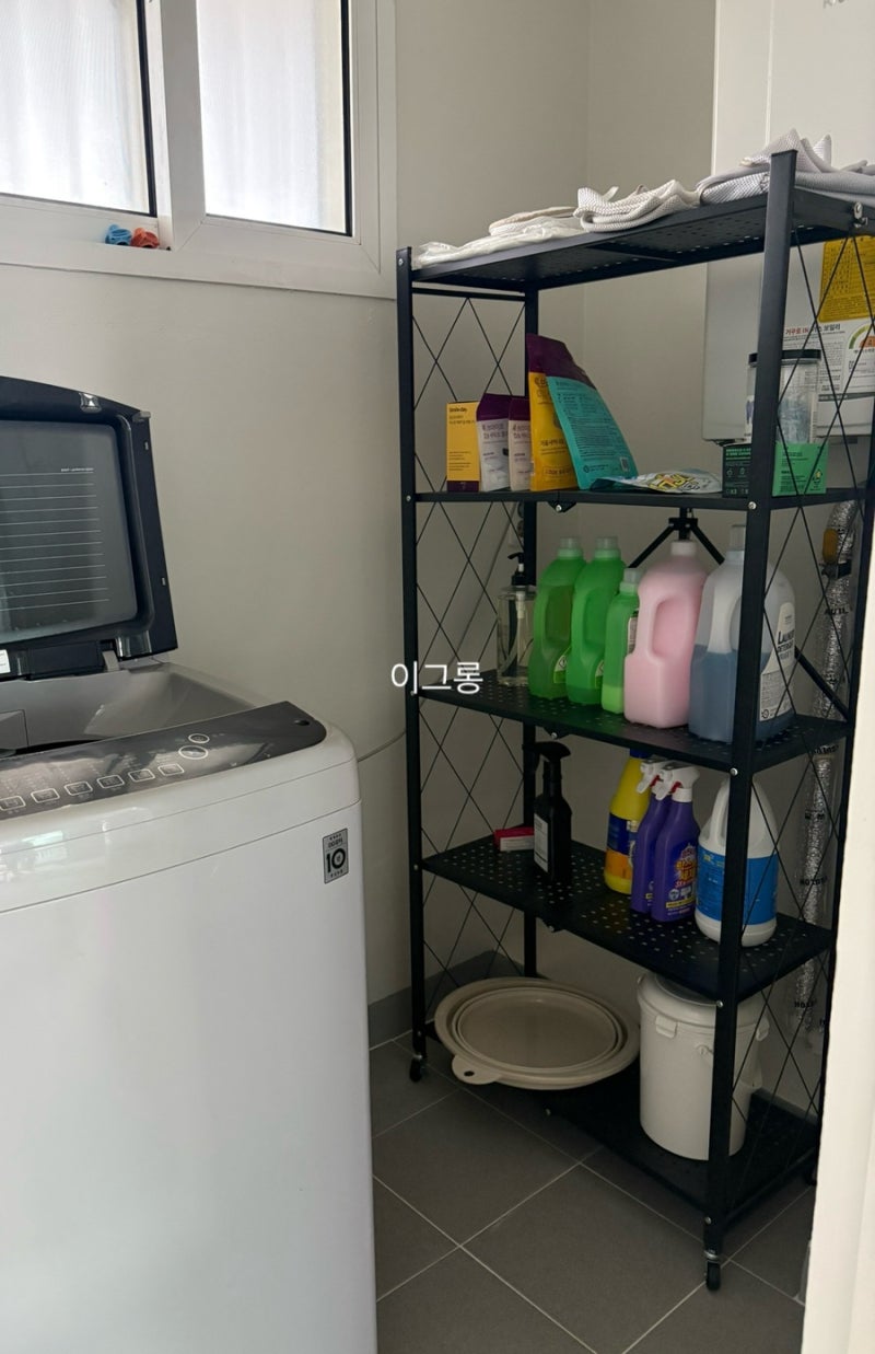 세탁실 선반 베란다 무타공 선반