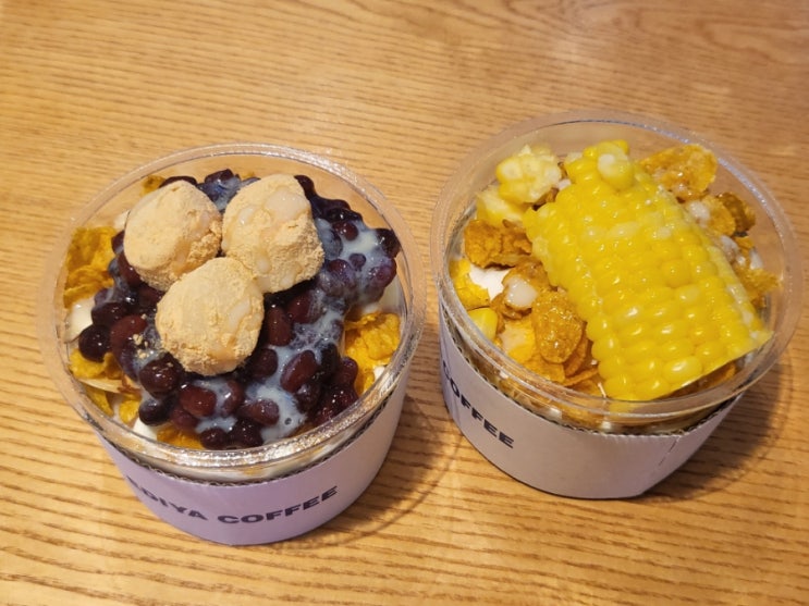  이디야 신상 빙수 팥인절미 빙수 & 초당옥수수 빙수